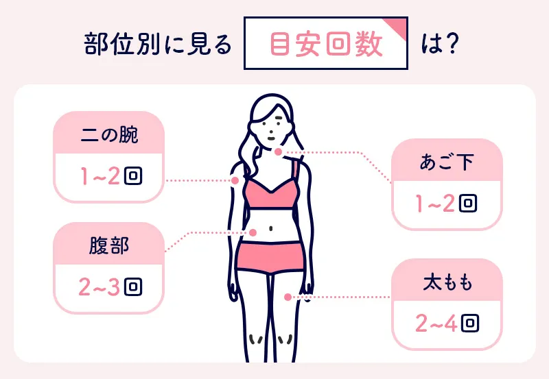 部位別の脂肪冷却の回数目安
