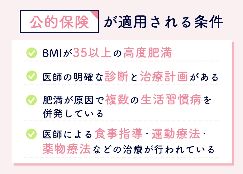 医療ダイエットで公的保険が適用される条件