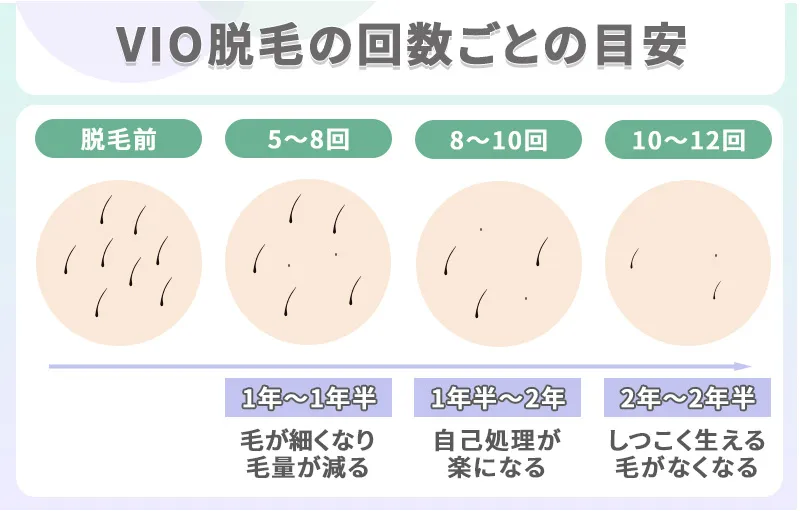 VIO脱毛の施術回数の目安