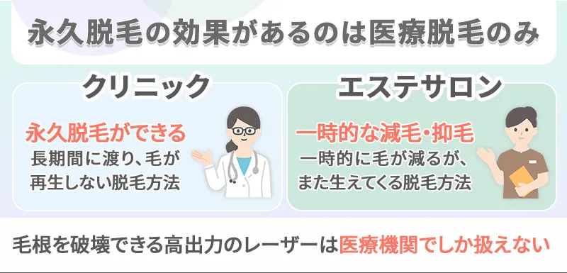 永久脱毛はクリニックでしかできない