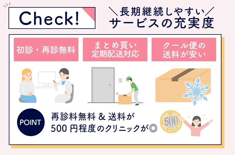 マンジャロを長期継続しやすいサービスが充実しているかもチェック